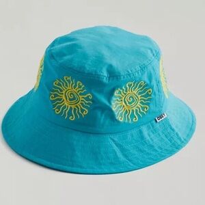 OBEY Hat GRAVEL Bucket Embroidered Yellow Suns Turquoise Beach Summer OS NWT